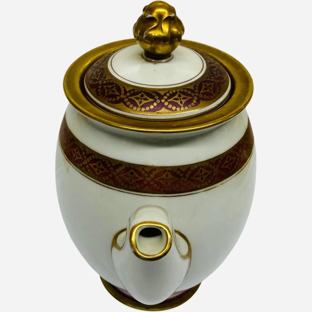 PMR Bavaria Germany Tea Set Purple Gold Gilt Teapot Creamer Cups Vintage Good